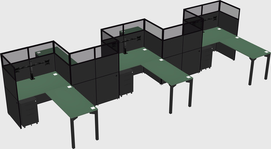 L-shape cubicles