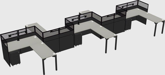 L-shape cubicles