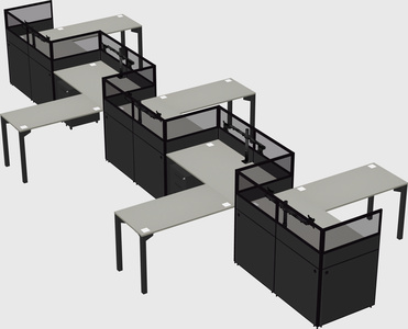 L-shape cubicles