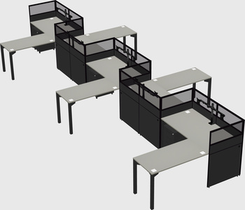 L-shape cubicles