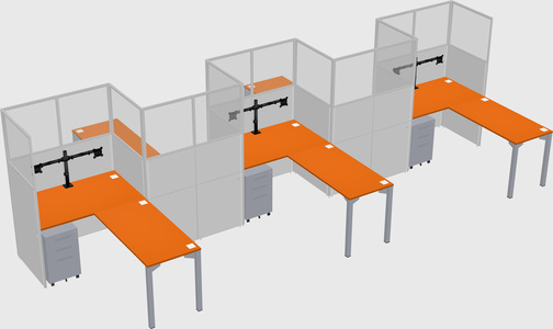 L-shape cubicles