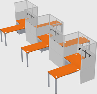 L-shape cubicles