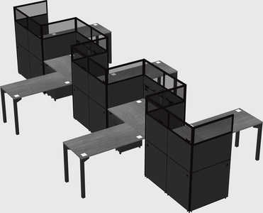 L-shape cubicles