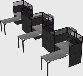 L-shape cubicles