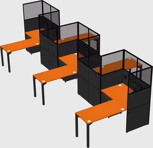 L-shape cubicles