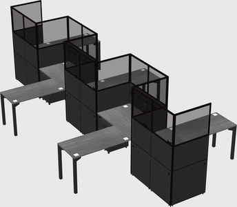 L-shape cubicles