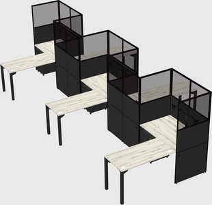 L-shape cubicles