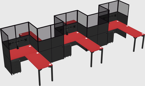 L-shape cubicles