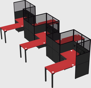 L-shape cubicles