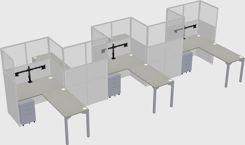 L-shape cubicles