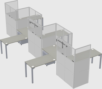 L-shape cubicles