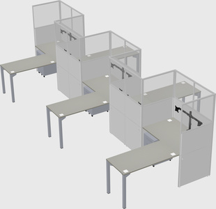 L-shape cubicles