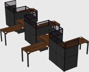 L-shape cubicles