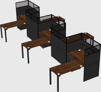 L-shape cubicles