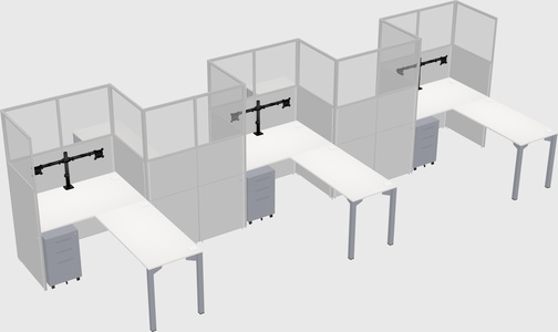 L-shape cubicles