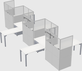 L-shape cubicles