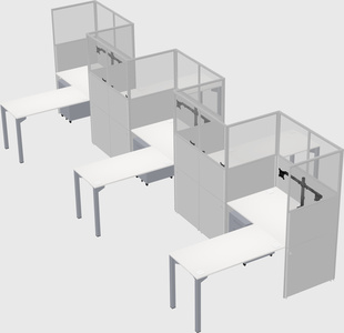 L-shape cubicles