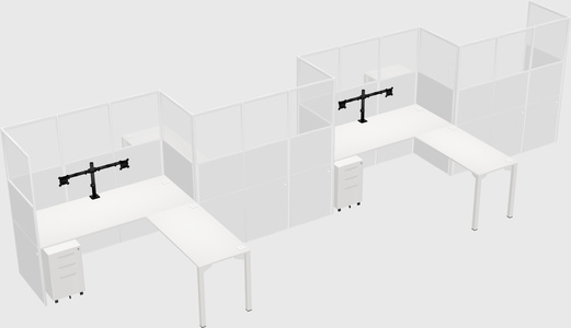 L-shape cubicles