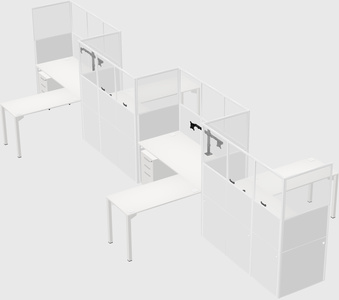 L-shape cubicles