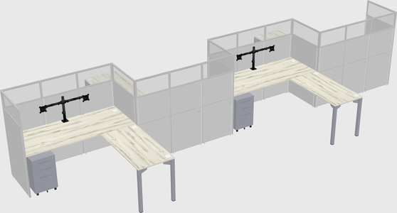 L-shape cubicles