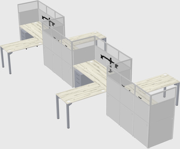 L-shape cubicles