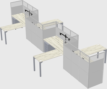 L-shape cubicles