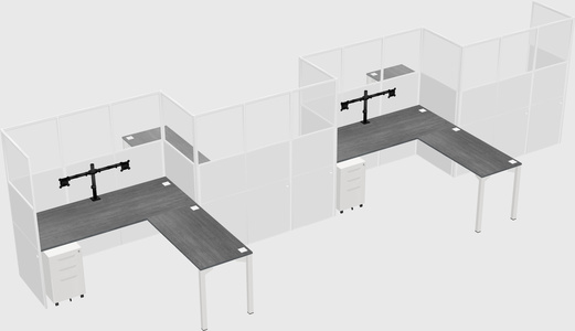 L-shape cubicles