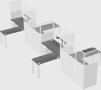 L-shape cubicles