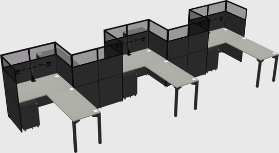L-shape cubicles