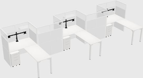 L-shape cubicles