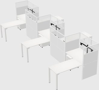 L-shape cubicles