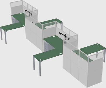 L-shape cubicles