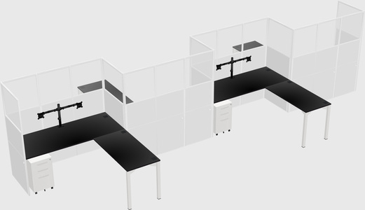 L-shape cubicles