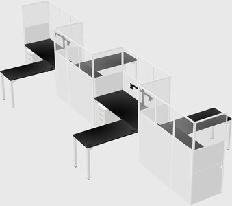 L-shape cubicles