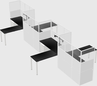 L-shape cubicles