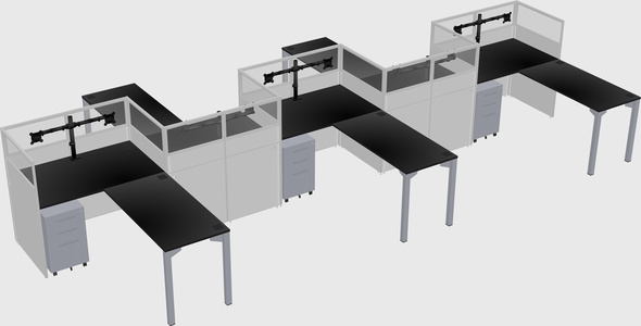 L-shape cubicles