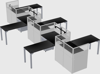 L-shape cubicles