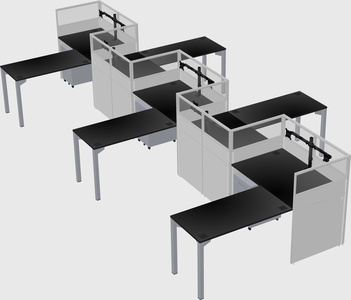 L-shape cubicles