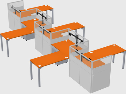 L-shape cubicles