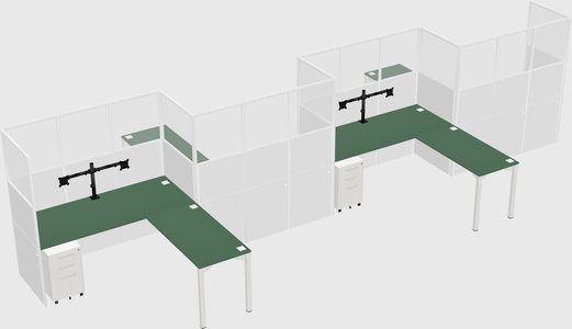 L-shape cubicles