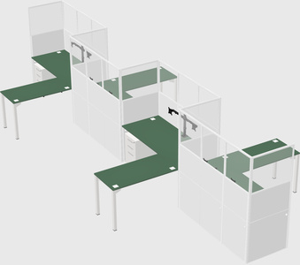 L-shape cubicles
