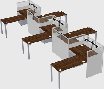 L-shape cubicles