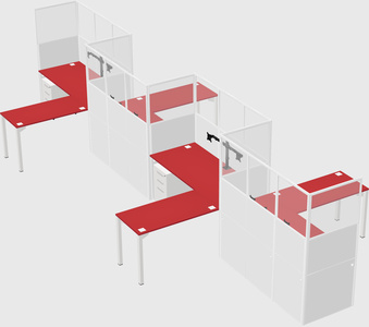 L-shape cubicles