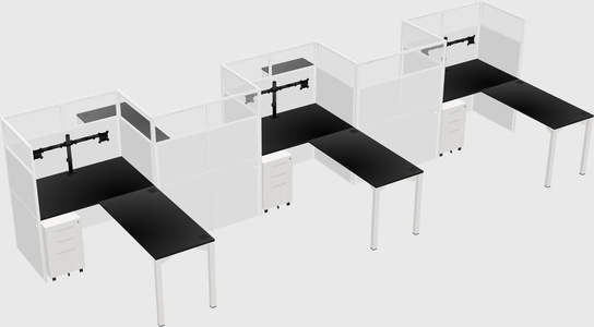 L-shape cubicles