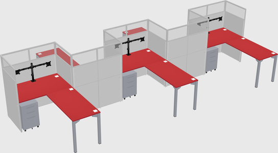 L-shape cubicles