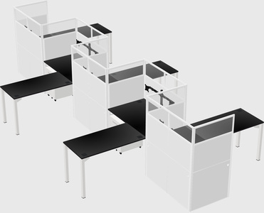 L-shape cubicles