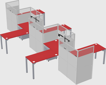 L-shape cubicles