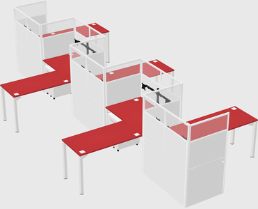 L-shape cubicles