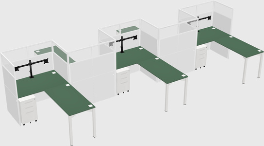L-shape cubicles