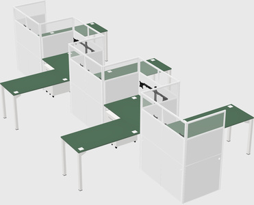 L-shape cubicles